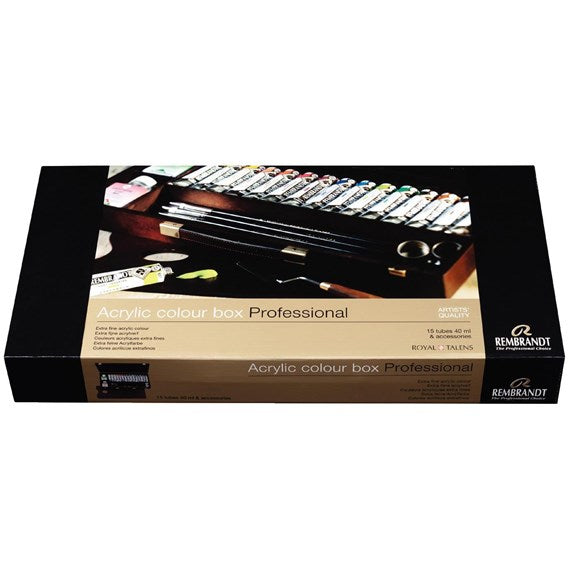 Royal Talens Rembrandt Box Professionelle Acrylfarbe – Mehrfarbig – 15 Farben, 15×40 ml (600 ml)