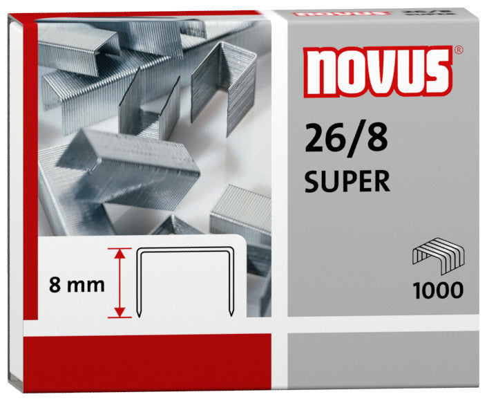 Novus Heftklammern – 26/8, 40 Blatt, 1'000 Stück