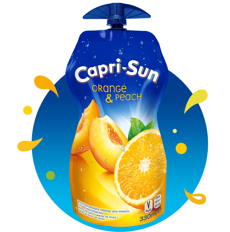 Capri Sun Capri-Sun – Fruchtsaftgetränk Orange & Pfirsich (Beutel) – 15 × 3,3 dl
