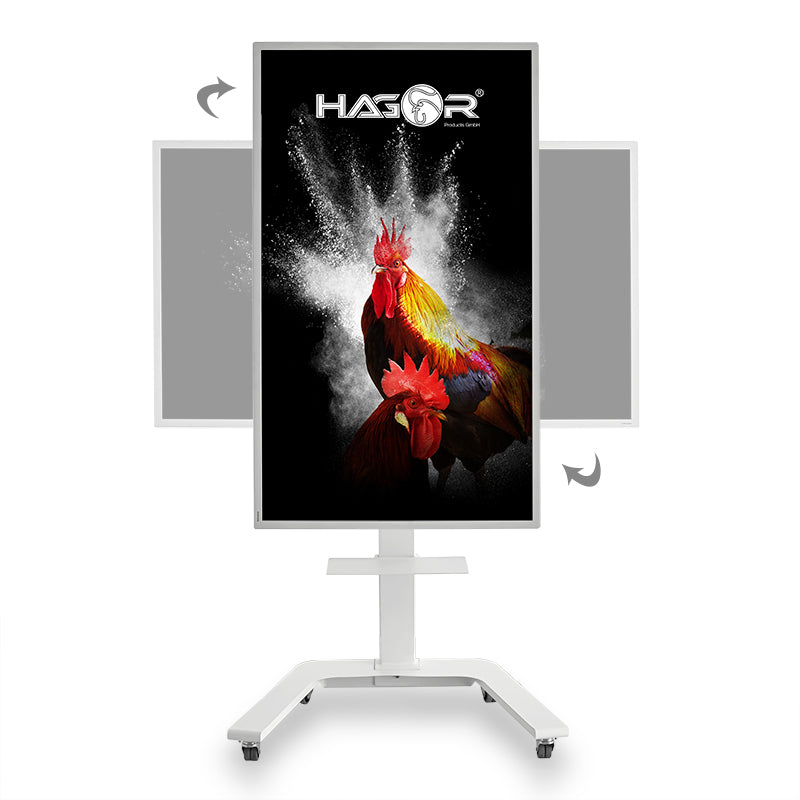 Hagor TV-Wagen – 65" – VESA 200×200–400×400 – bis 45 kg, mit Rollen, drehbar, für Samsung WM65R