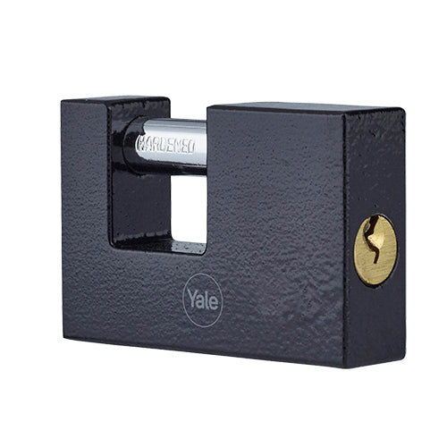 Yale Y113BL Mechanisches Vorhängeschloss – Stahl, Bügel 19,6×36 mm, Sicherheitsstufe 3, Aussen, Schwarz
