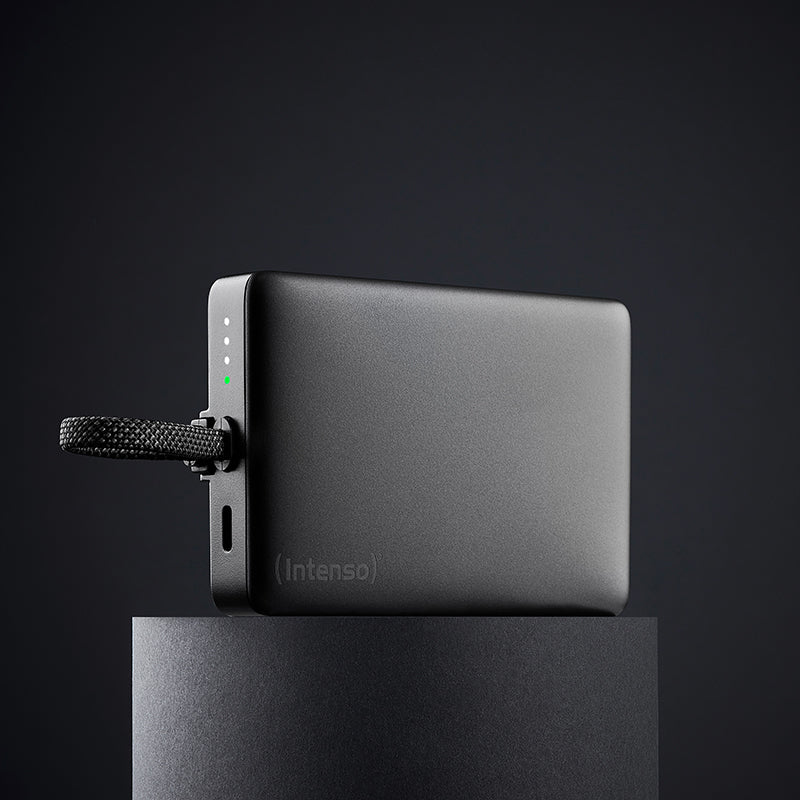 Intenso MC10000 MagSafe Powerbank 10'000 mAh – 20 W PD, 2× USB-C, schwarz/grau