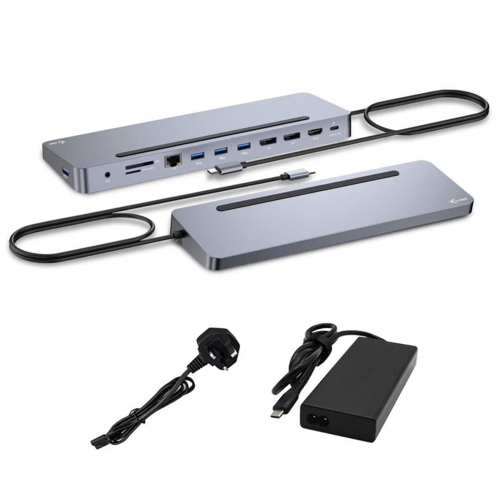 i-tec Dockingstation – USB-C, 2× DP, HDMI, 4× USB-A, 100 W PD, GbE, für Windows/Mac/ChromeOS