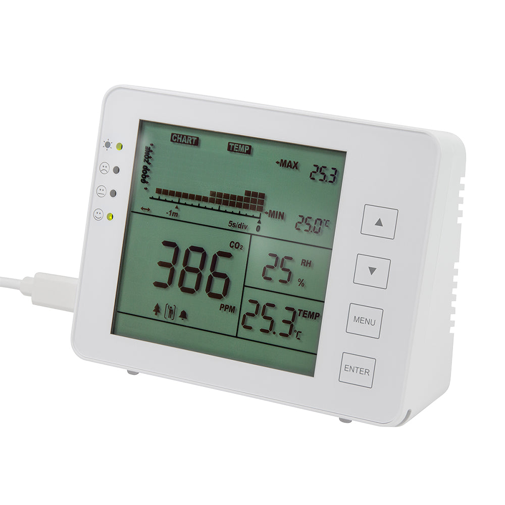 LogiLink Multisensor/Raumsensor, CO2, Temperatur & Luftfeuchte, LCD-Display – weiss