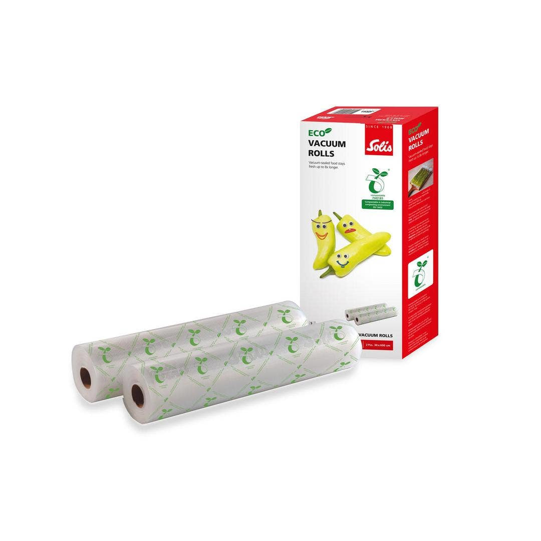 Solis Vakuumierrolle – 30 × 6 m, 2 Rollen, Kunststoff, Transparent