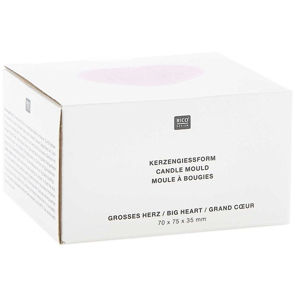 Rico Design Kerzengiessform – Herz – Silikon – 86 × 78 × 43 mm – 1 Stück