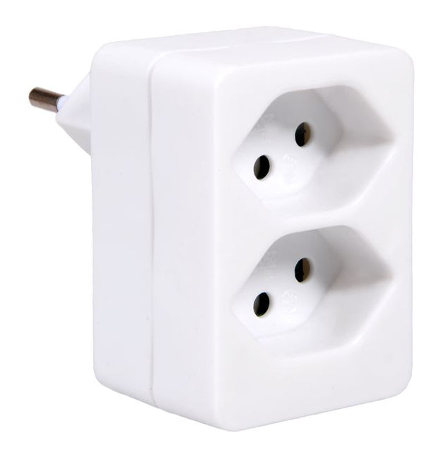M. Schönenberger Schönenberger Abzweigstecker, 2×T13, Eingang T12 10 A, IP20 – weiss