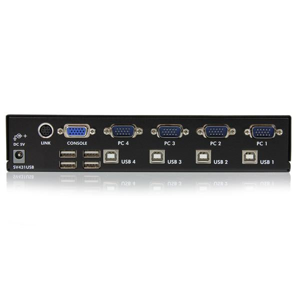 StarTech.com 4-Port VGA KVM-Switch – 1920 × 1440, USB-Hub, Rack 1U