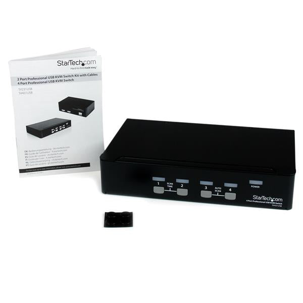 StarTech.com 4-Port VGA KVM-Switch – 1920 × 1440, USB-Hub, Rack 1U