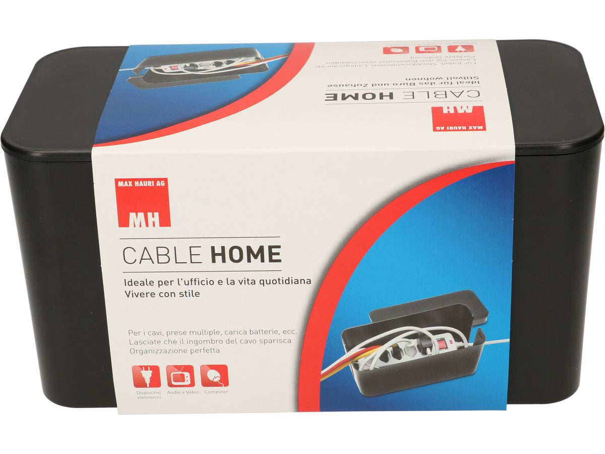 Max Hauri AG Kabelgehäuse – 115 mm × 0,24 m, Kunststoff, Schwarz, 1er-Pack, für Flur