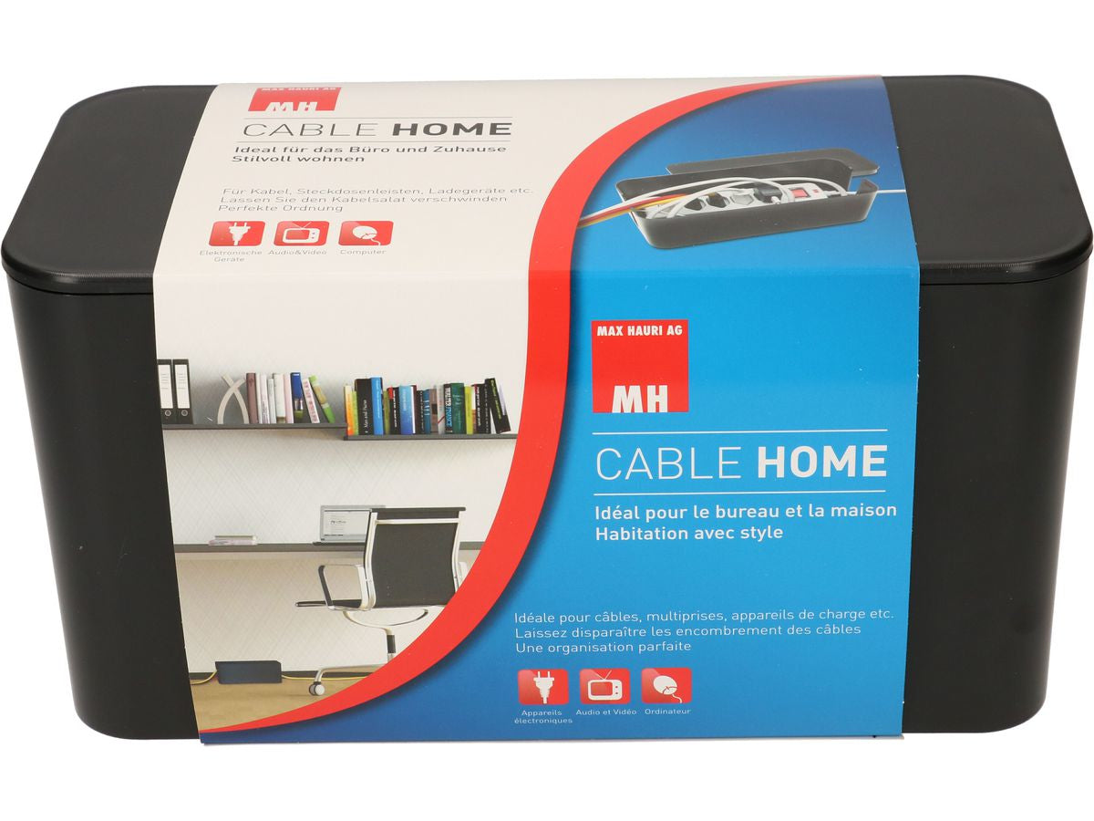 Max Hauri AG Kabelgehäuse – 115 mm × 0,24 m, Kunststoff, Schwarz, 1er-Pack, für Flur
