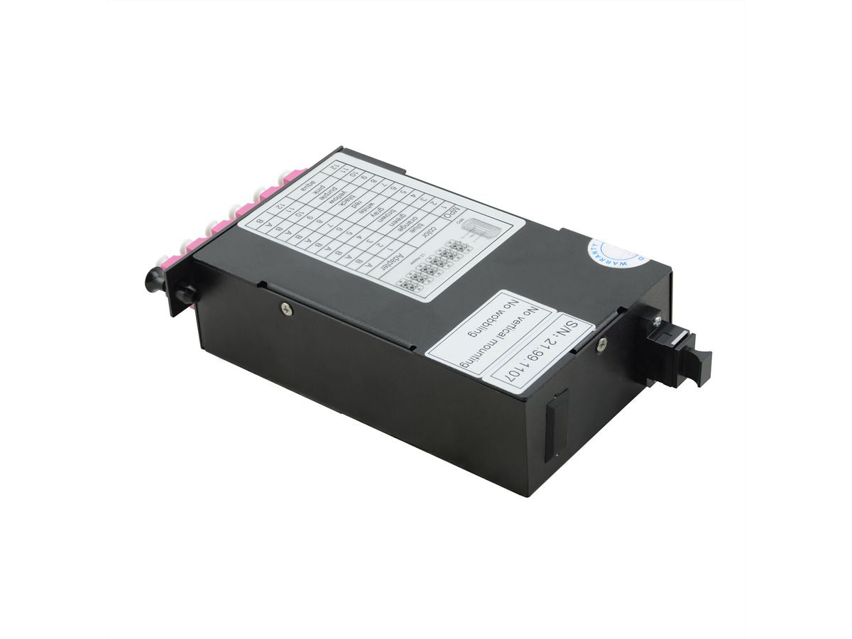 VALUE MPO-Modul – MPO (männlich) zu 12× LC (weiblich), Multimode OM4, Schwarz, 74,7×126,6×37,5 mm