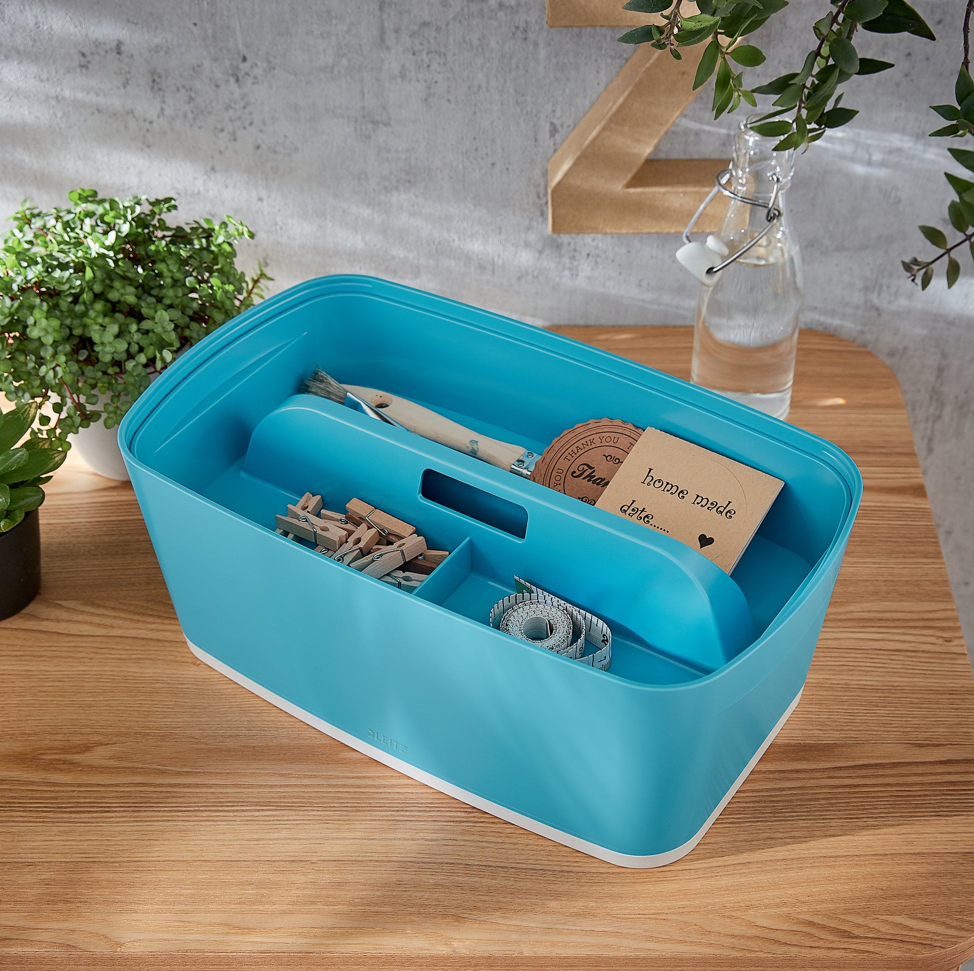 Leitz Aufbewahrungsbox – für A5, blau, Polystyrol (PS), B 307 × H 56 × T 181 mm, für My Box Cosy