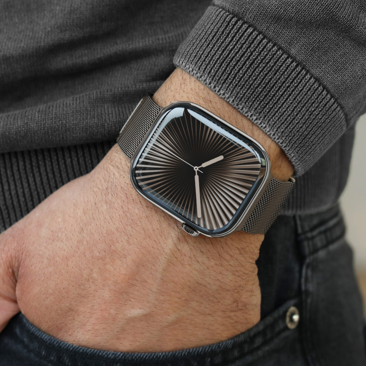 Vonmählen Milanese Loop 2 – Armband – für Apple Watch (diverse Grössen), Granitgrau, Einheitsgrösse, Edelstahl