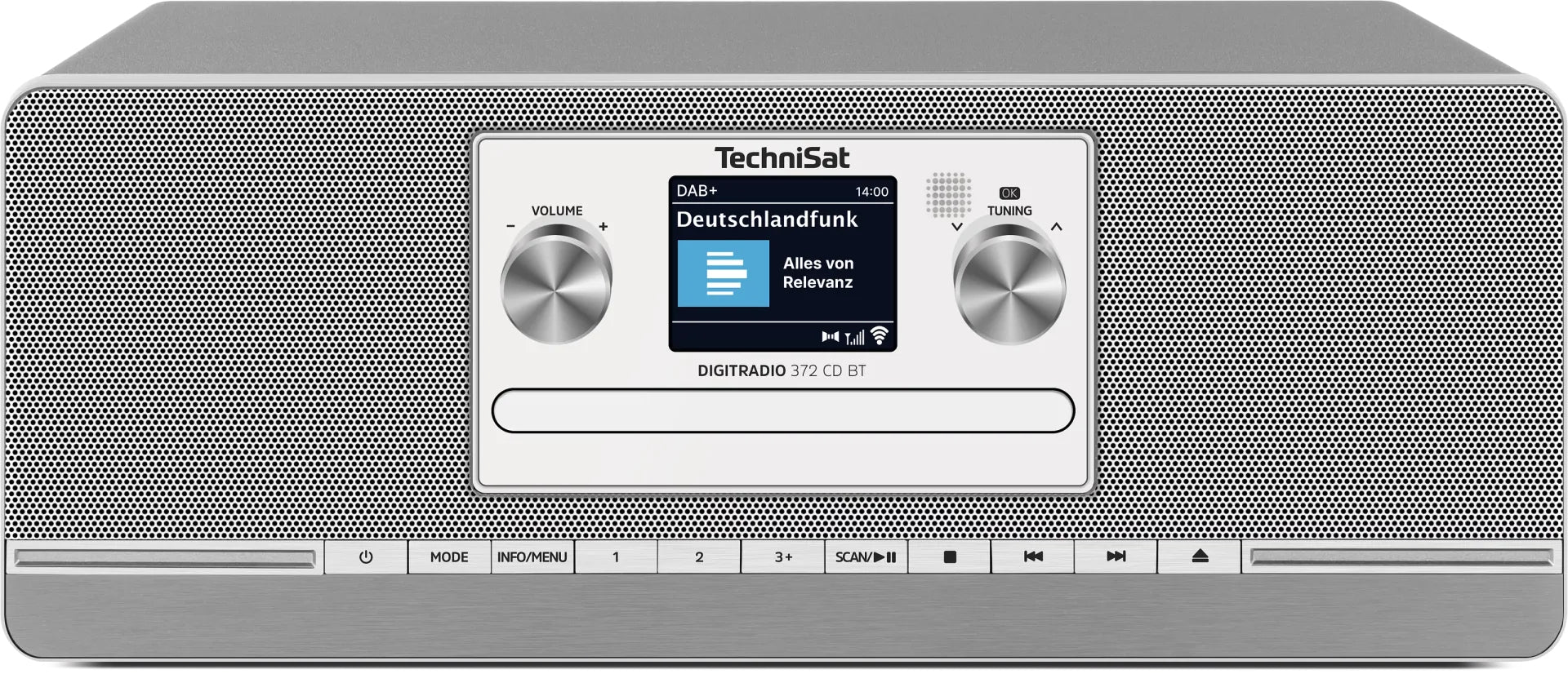 TechniSat DigitRadio 372 CD BT – DAB+/UKW-Tischradio, Bluetooth – Silber