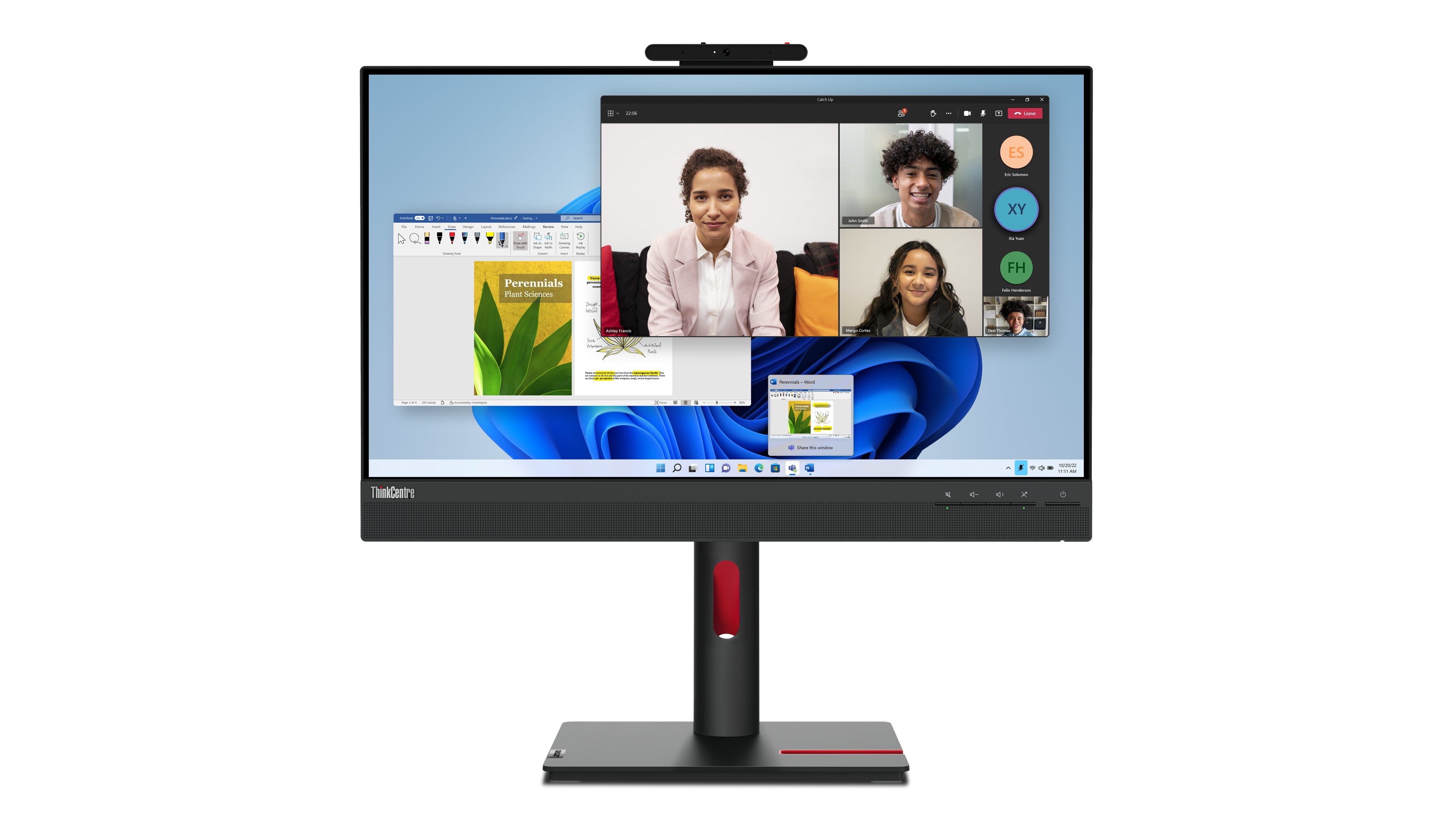 Lenovo Thinkcentre Tiny-In-One 24 – Monitor, 23,8", 60 Hz, 250 cd/m², KVM, Webcam, VESA 100 × 100, Schwarz