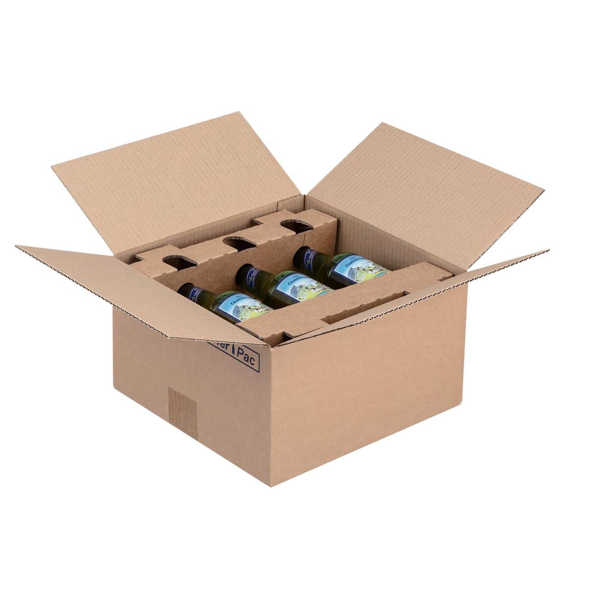 Brieger Trageverpackung – für 6 Flaschen à 3,3 dl, 276 × 270 × 153 mm, braun