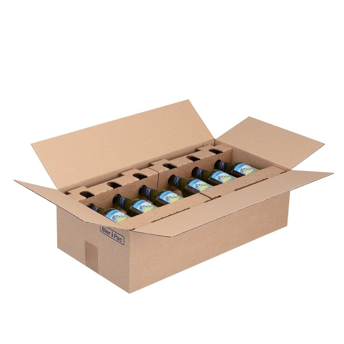 Brieger Versandverpackung – für 12 Flaschen à 3,3 dl, 542 × 276 × 153 mm, braun