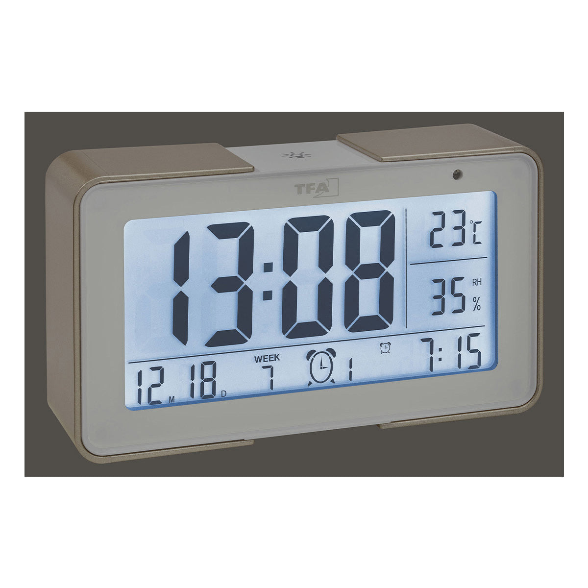 TFA-Dostmann TFA Dostmann Melody Digitalwecker – Funk, Thermometer, USB, 13,4 × 7,8 × 3,6 cm, weiss