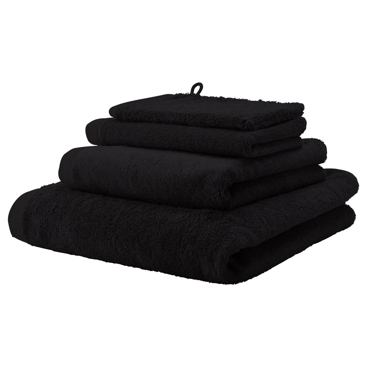 Aquanova London Handtuch – 55 × 100 cm – Schwarz – Baumwolle, 600 g/m² – 60 °C – OEKO-TEX Standard 100
