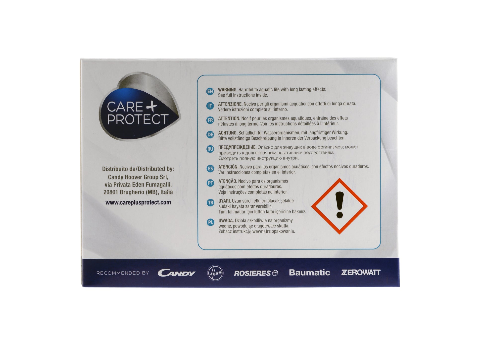 Care + Protect CarePlus Protect 3-in-1 Entkalker – für Geschirrspüler/Waschmaschine – Pulver, Box – 600 g – 6 Stk.