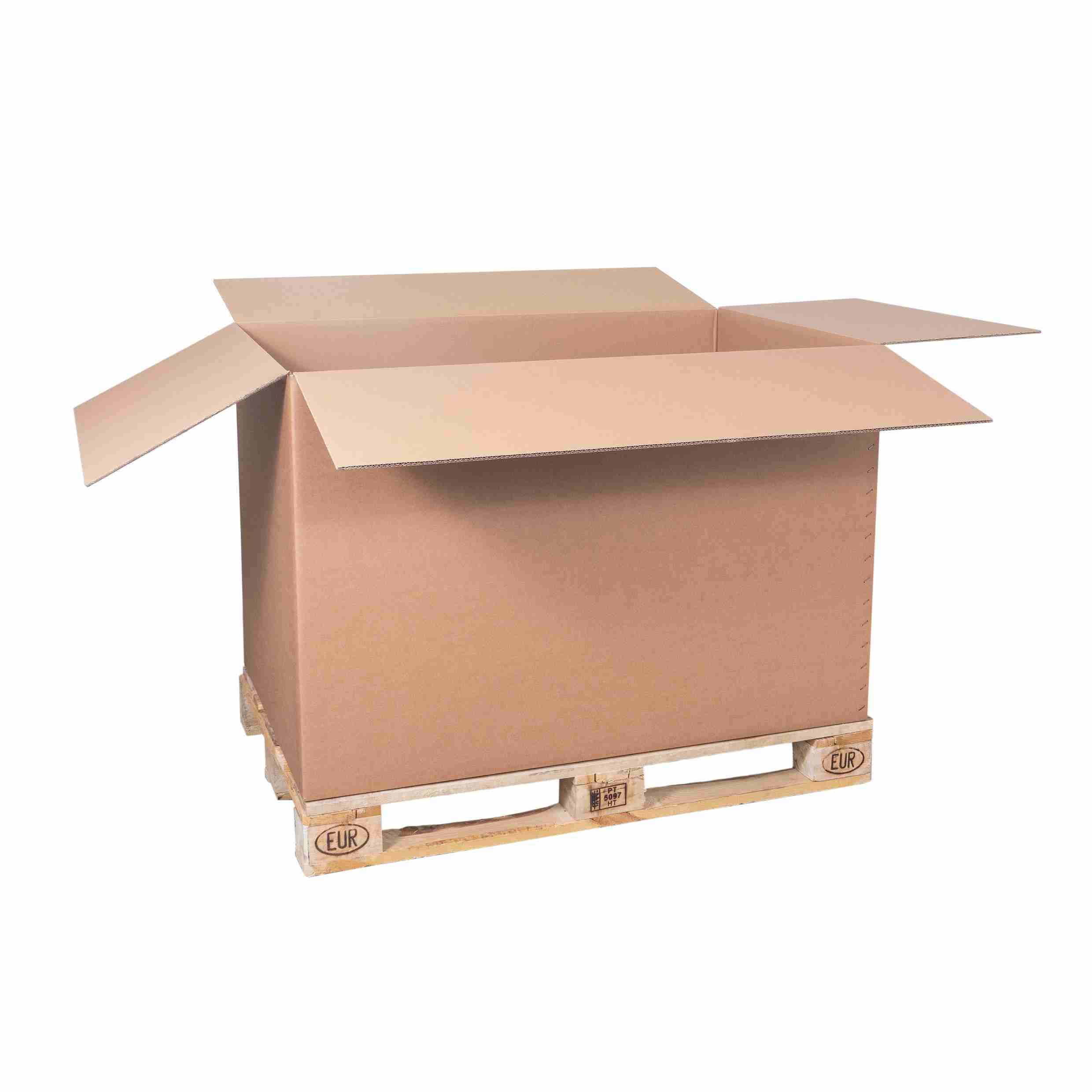 Model Palett- und Exportbox – 1'170 × 765 × 770 mm, braun, Wellkarton, 2-wellig – 1 Palette (100 Stk.)