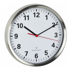 TFA-Dostmann TFA Dostmann Wanduhr – Funk, analog, lautlos, Ø 22 cm, Silber, Edelstahl/Glas
