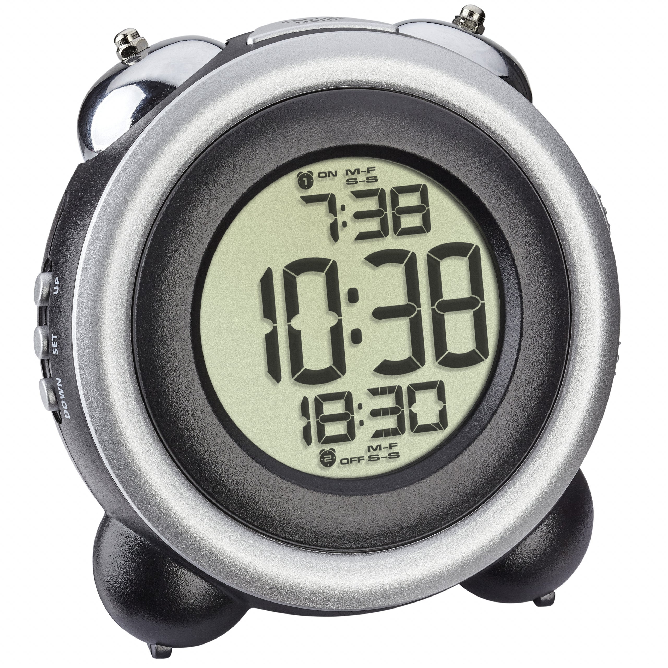 TFA-Dostmann TFA Dostmann Digitalwecker – Snooze, Ø 10,8 cm, schwarz/silber
