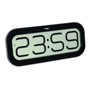 TFA-Dostmann TFA Dostmann Tischuhr – Digital, Funk, lautlos, Alarm, 32,1 × 14 × 2,8 cm, Schwarz, Kunststoff