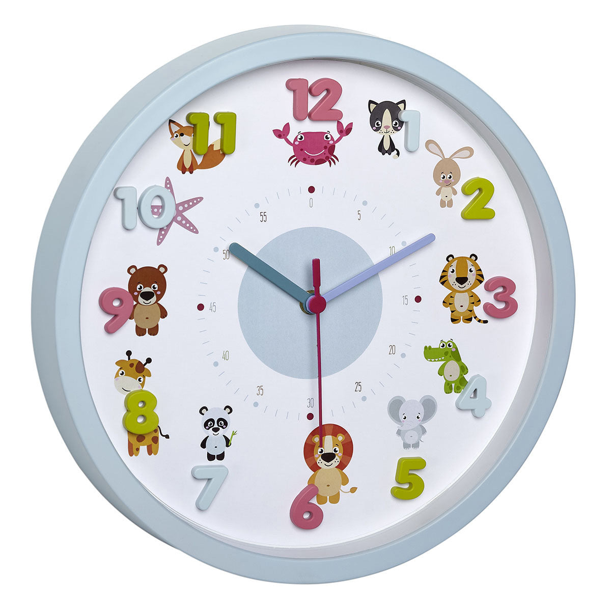 TFA-Dostmann TFA Dostmann Little Animal Wanduhr – Analog, lautlos, Ø 30,9 cm, mehrfarbig, Kunststoff
