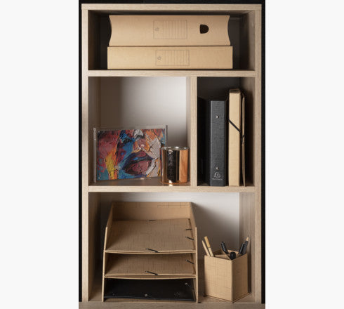 Exacompta Briefkorb – für A4, C4, 3 Fächer, mit Beschriftungsfeld, matt, braun, B 290 × H 190 × T 350 mm