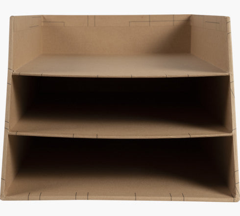 Exacompta Briefkorb – für A4, C4, 3 Fächer, mit Beschriftungsfeld, matt, braun, B 290 × H 190 × T 350 mm