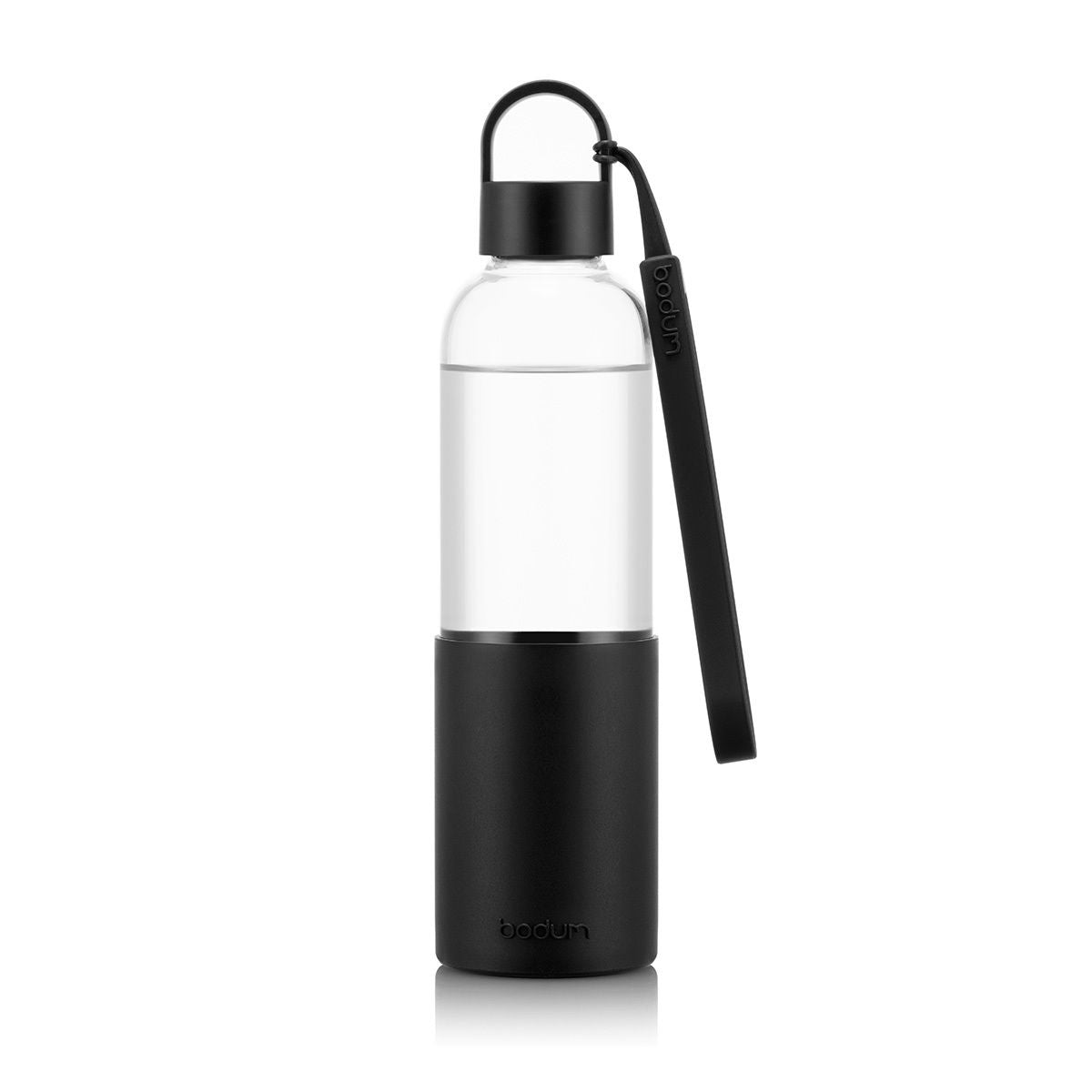 Bodum Melior Kindertrinkflasche 500 ml – Borosilikatglas, Silikon, Schwarz
