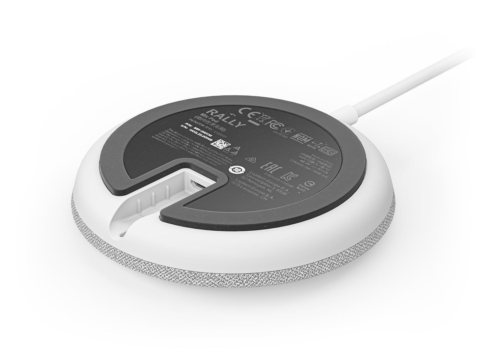 Logitech Rally Mic Pod – Konferenzmikrofon für Rally Bar Mini, Rally Bar und Rally, Weiss