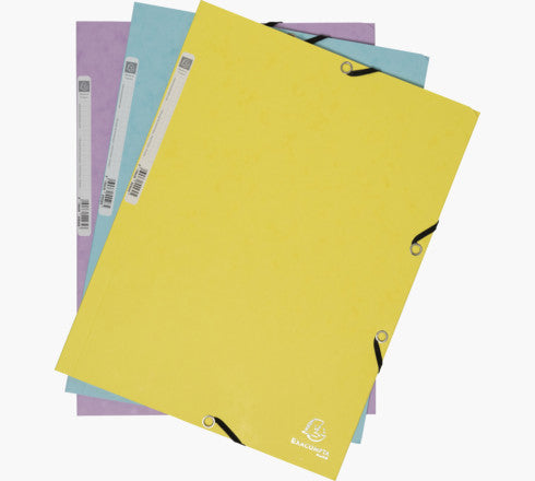 Exacompta Gummibandmappe Aquarel A4 – 3 Klappen, Karton, mehrfarbig, bis 250 Blatt, 5 Stk.
