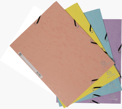 Exacompta Gummibandmappe Aquarel A4 – 3 Klappen, Karton, mehrfarbig, bis 250 Blatt, 5 Stk.