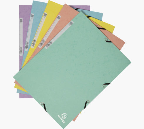 Exacompta Gummibandmappe Aquarel A4 – 3 Klappen, Karton, mehrfarbig, bis 250 Blatt, 5 Stk.