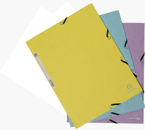 Exacompta Gummibandmappe Aquarel A4 – 3 Klappen, Karton, mehrfarbig, bis 250 Blatt, 5 Stk.