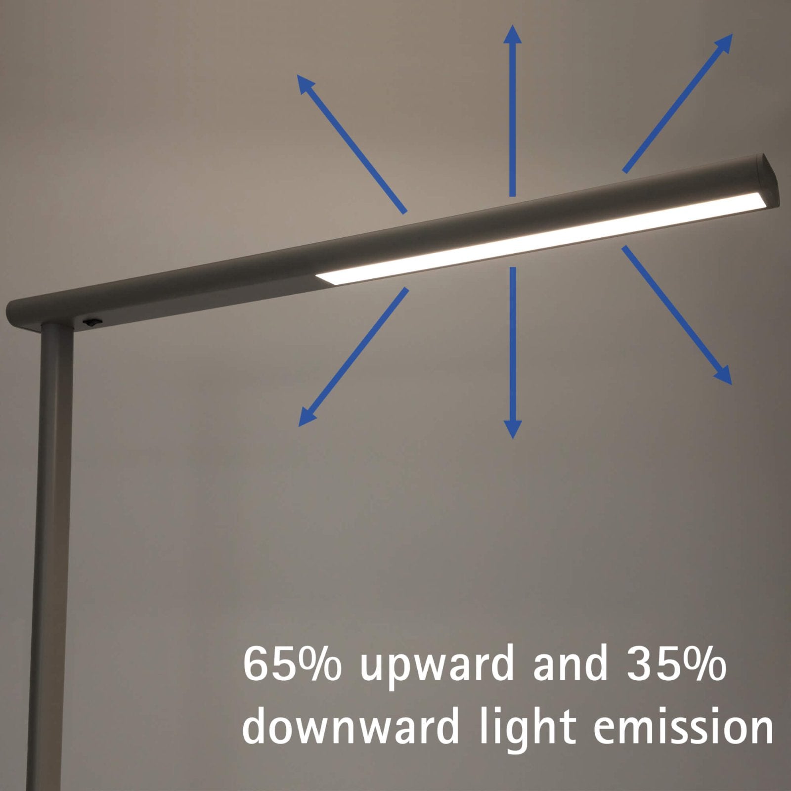 MAUL LED-Stehleuchte jet – 4000 K – 4'650 lm – silber