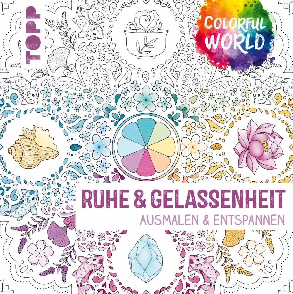 TOPP Verlag Malbuch Ruhe & Gelassenheit – 22,2 × 22,2 cm – Hardcover – 144 Seiten