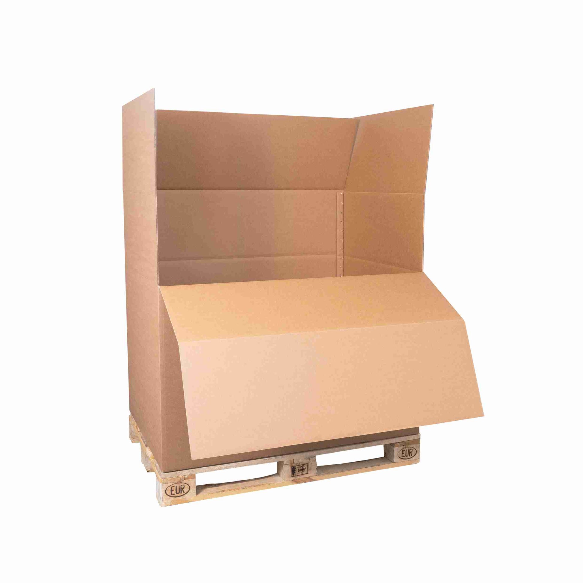 Model Palett- und Exportbox – 1'170 × 765 × 1'070 mm, braun, Wellkarton, 2-wellig – 1 Palette (100 Stk.)