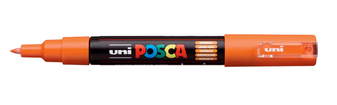 Uni-Ball POSCA PC-1M Acrylmarker – Rundspitze 0,7–1 mm – Orange – für Glas, Metall und Kunststoff