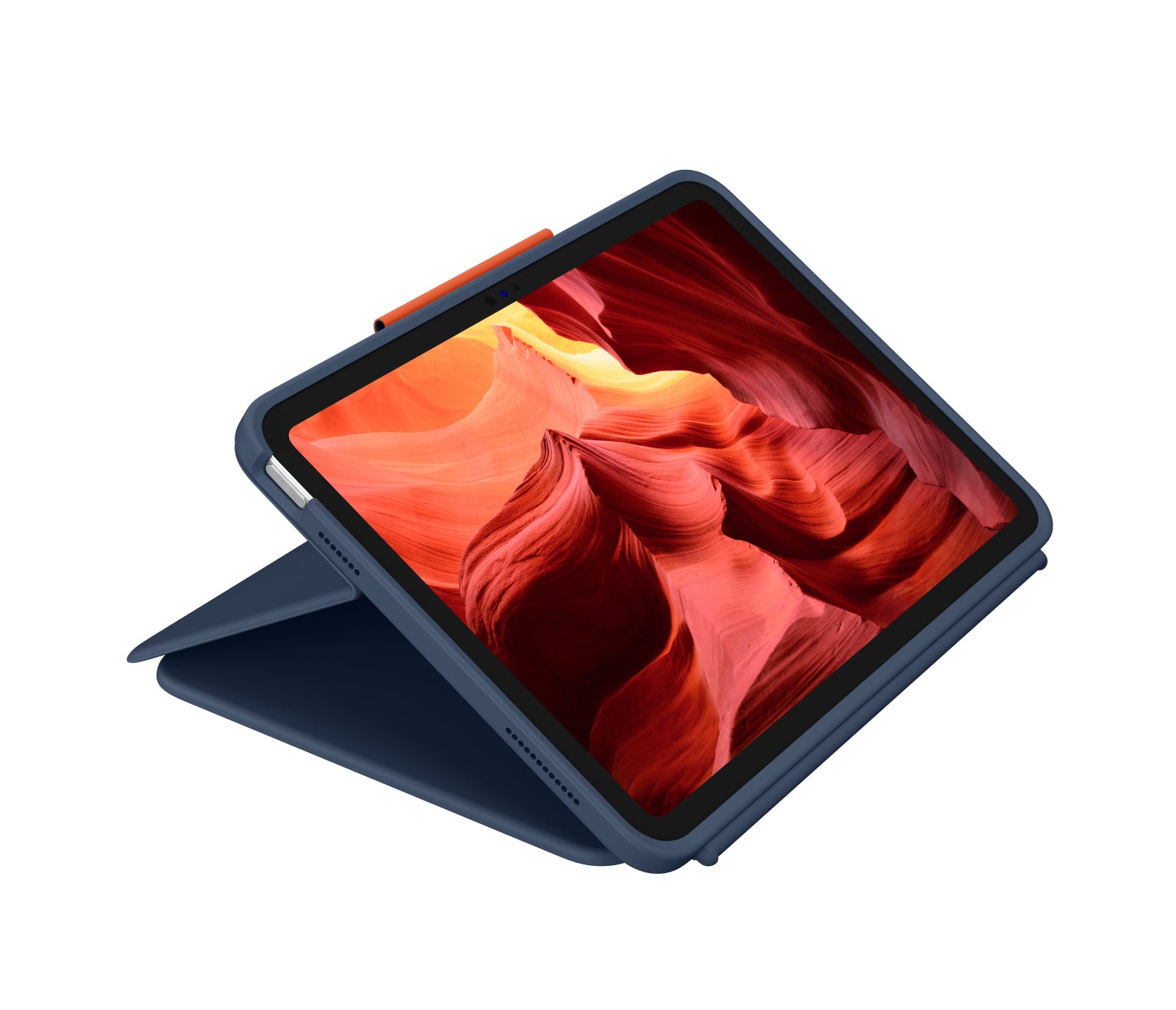 Logitech Rugged Combo 4 – Tastatur, DE-Layout (DE), Blau – für iPadOS