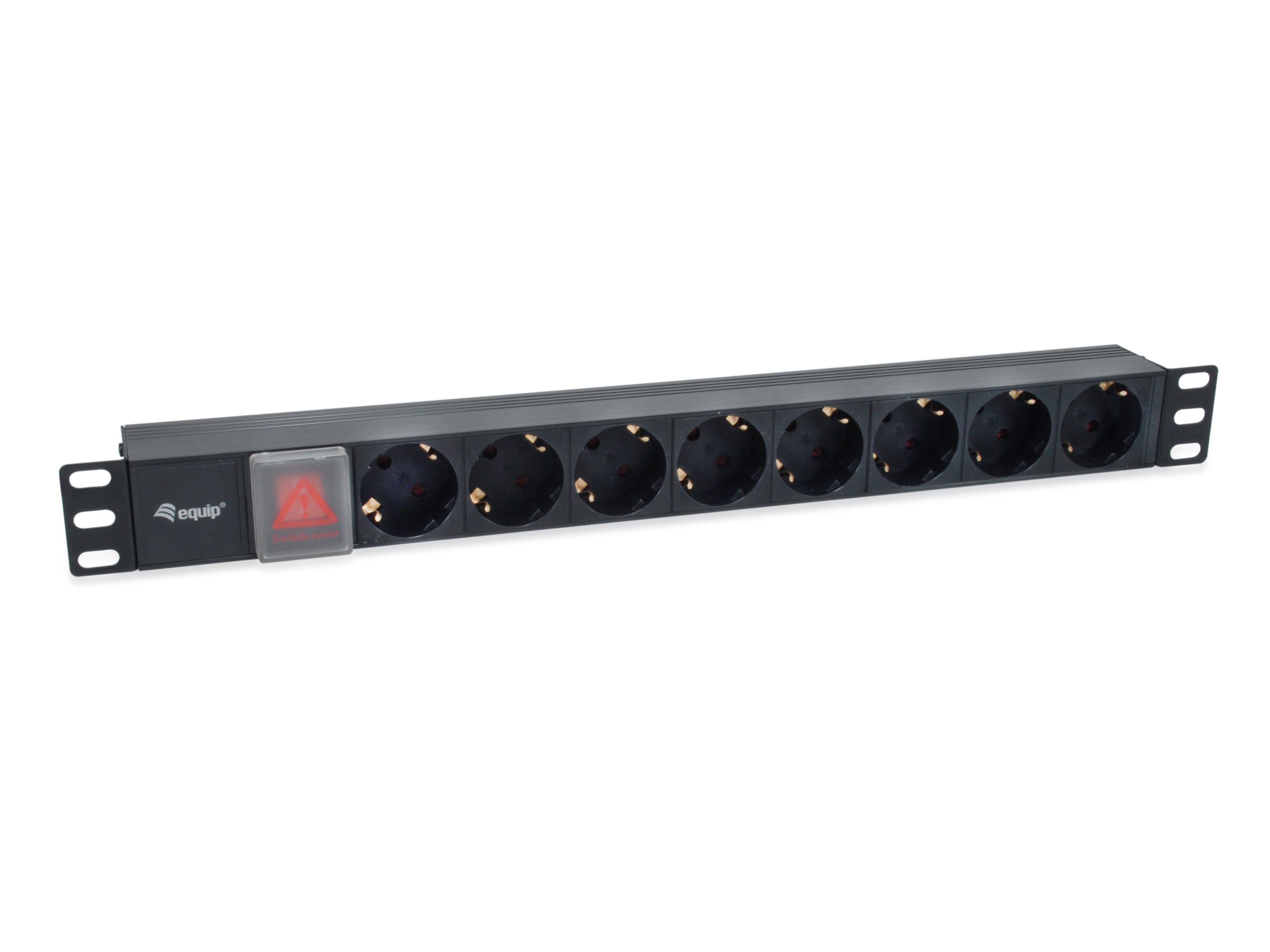 Equip 333286 Steckdosenleiste Typ F 8×, 2500 W – 1U Horizontal – IEC C14-Koppler, 1,8 m Kabel – Schwarz