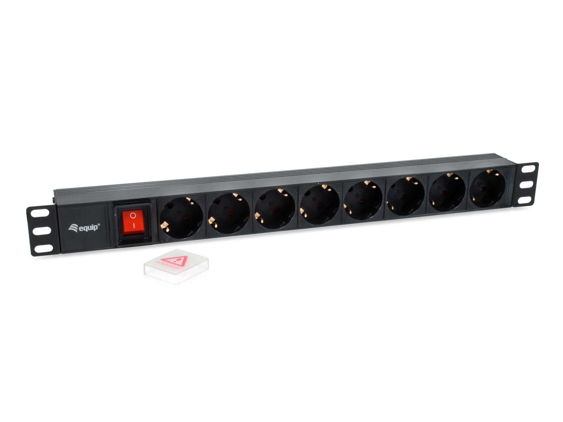 Equip 333286 Steckdosenleiste Typ F 8×, 2500 W – 1U Horizontal – IEC C14-Koppler, 1,8 m Kabel – Schwarz