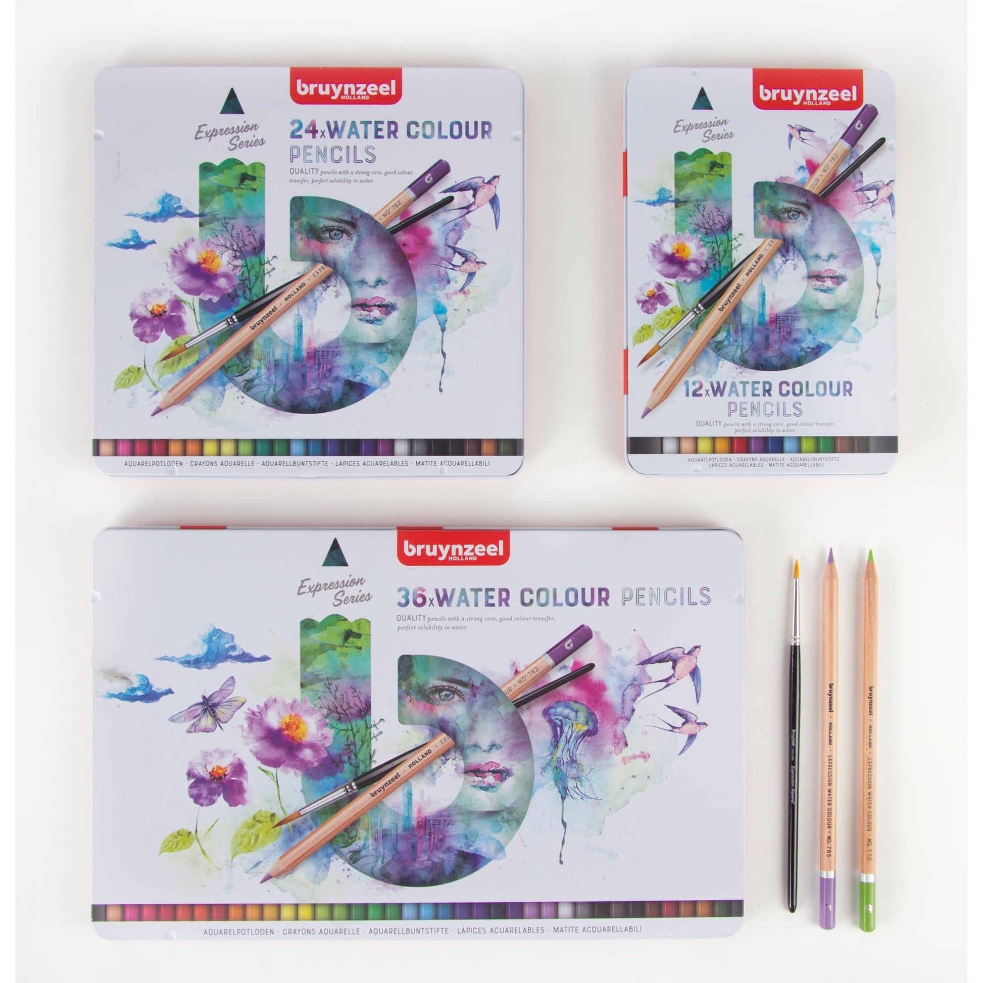 Bruynzeel Expression Aquarellfarbstifte – 36 Stk., Mehrfarbig