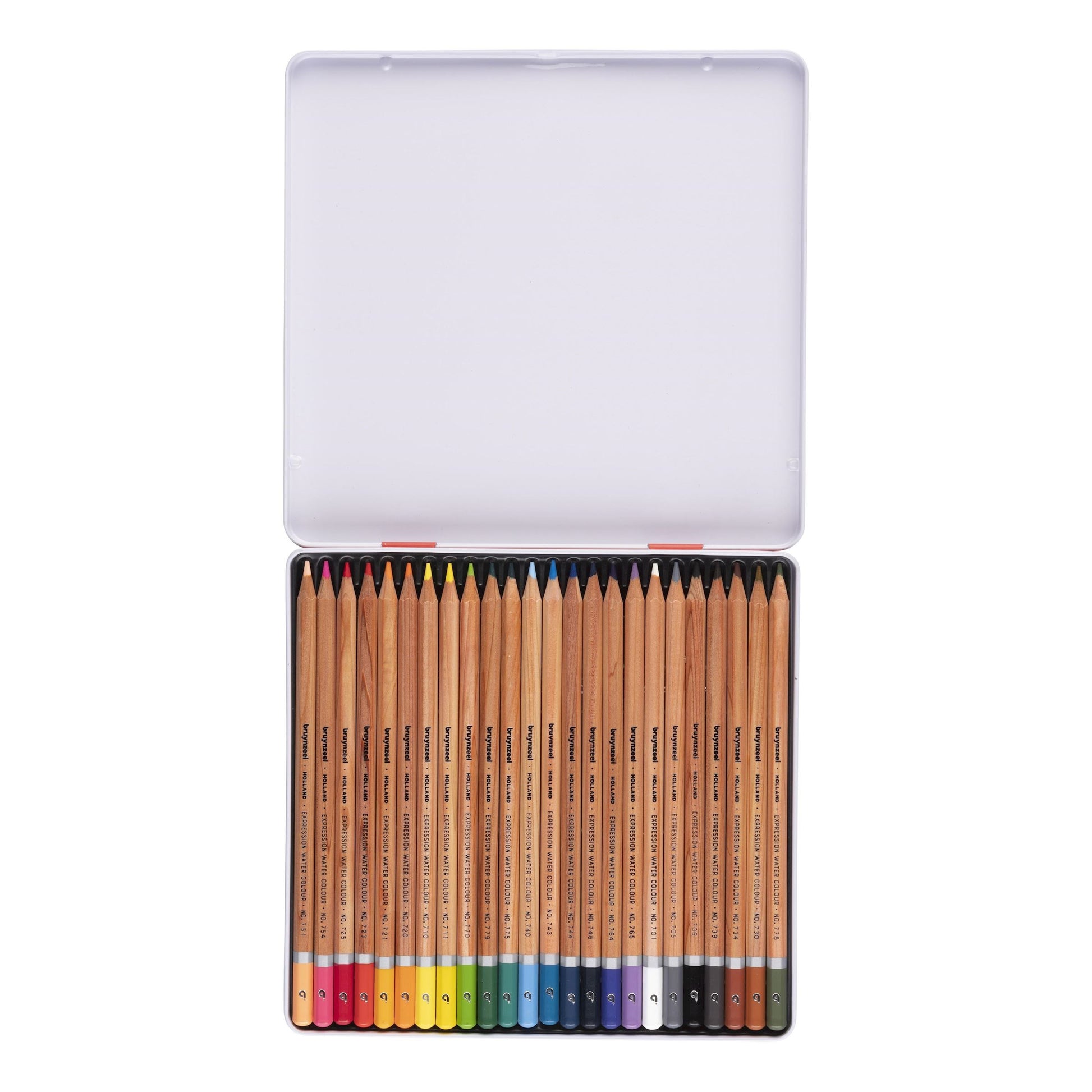 Bruynzeel Aquarellfarbstifte Expression – Aquarell, Minen-Ø 2,9 mm, 24 Farben, in Metalletui, mit Pinsel