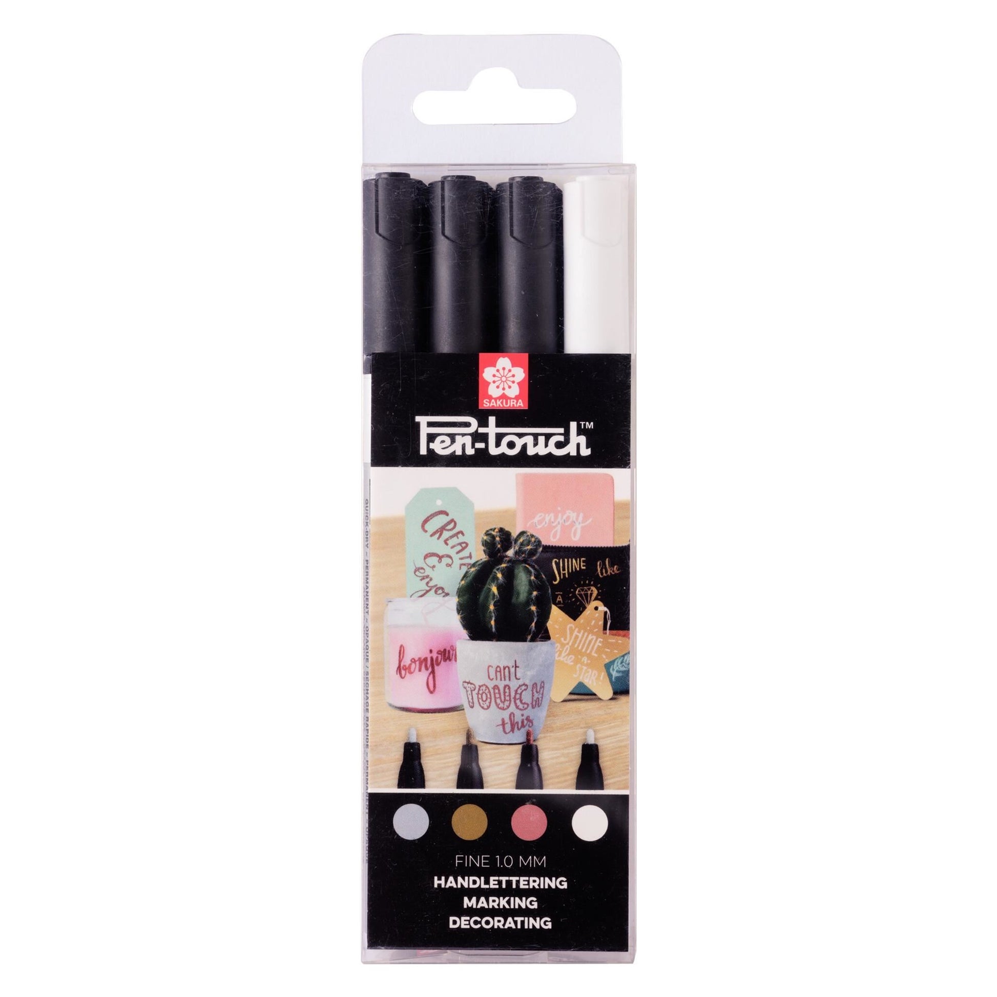 Sakura Permanentmarker – silber, gold, kupfer, weiss, 4er Set