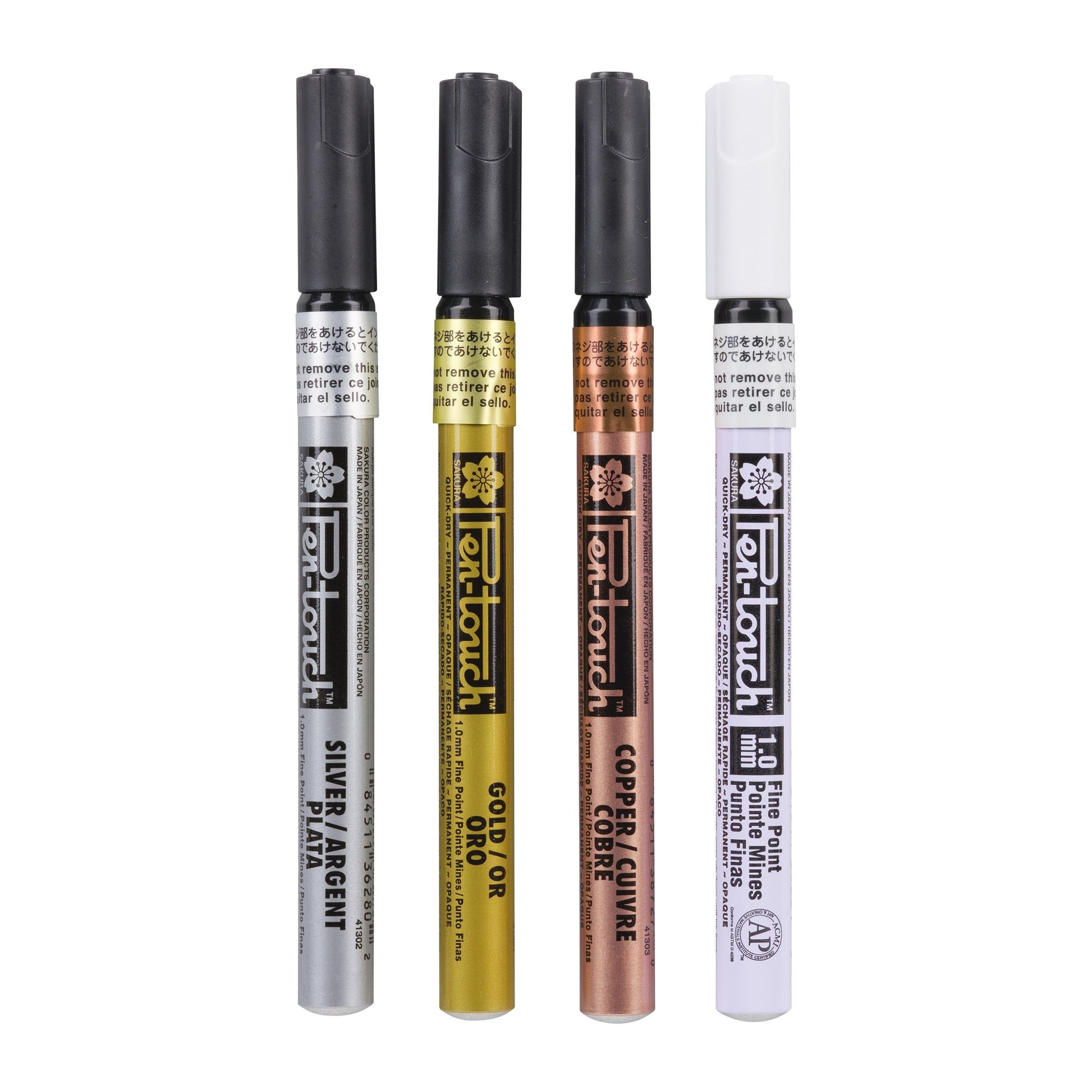 Sakura Permanentmarker – silber, gold, kupfer, weiss, 4er Set