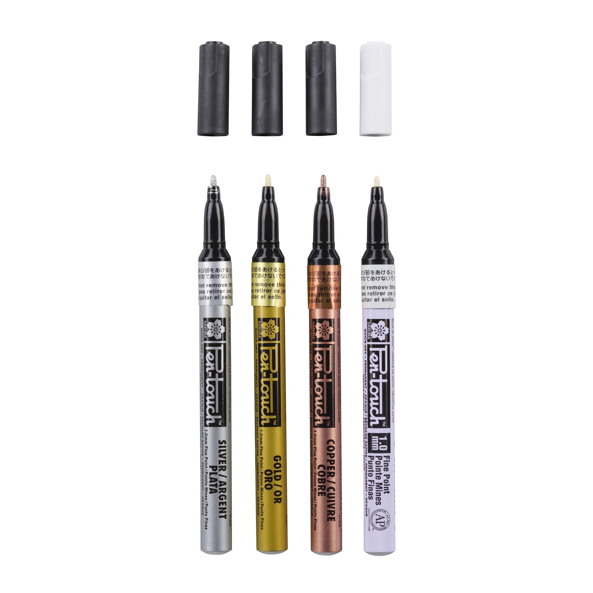Sakura Permanentmarker – silber, gold, kupfer, weiss, 4er Set